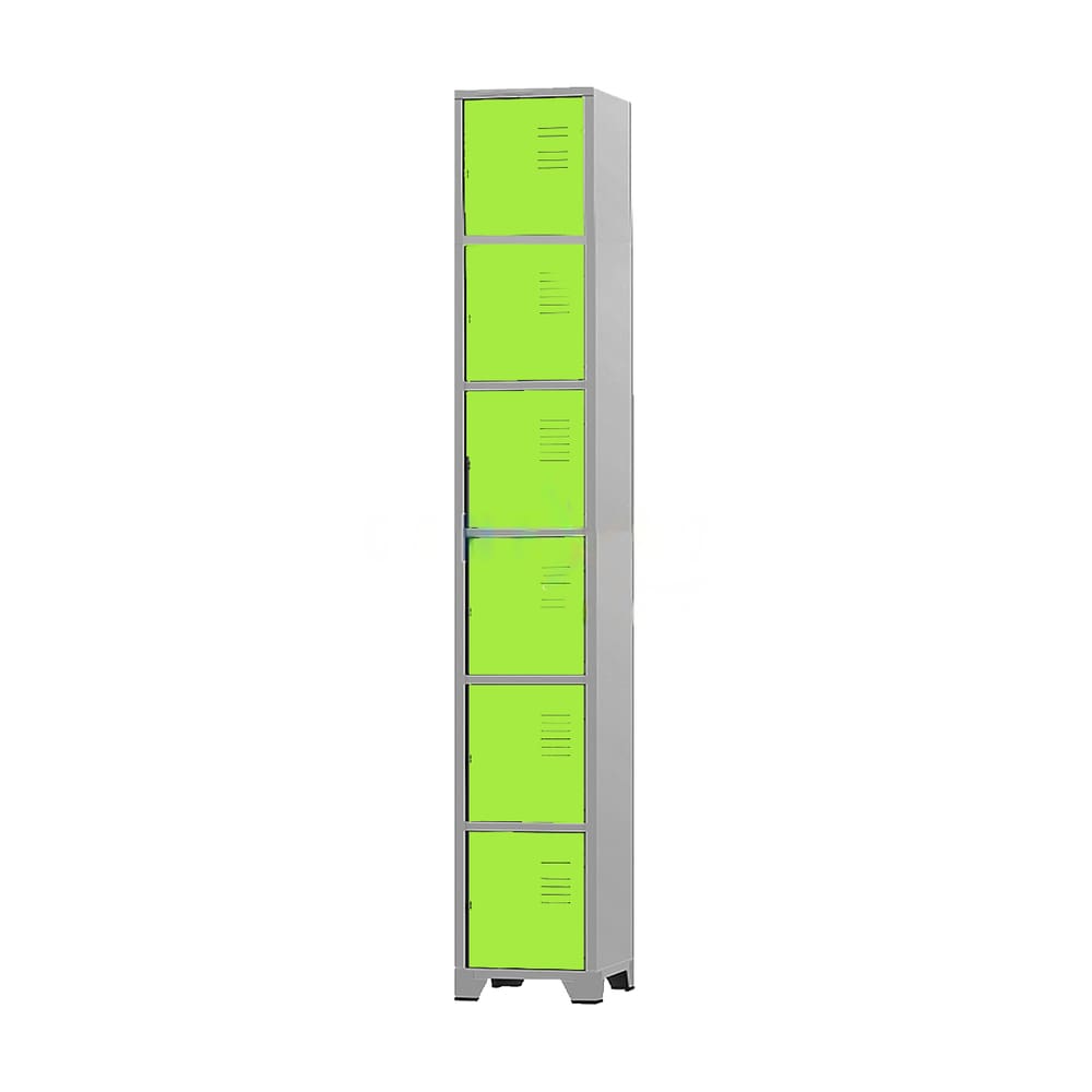Armário Roupeiro De Aço 6 Portas Para Vestiário Academia Locker Verde com Chave