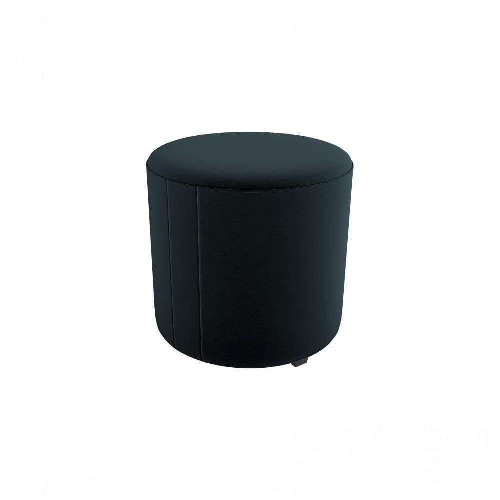 Puff Decorativo Sala Descando Copenhage Premium Veludo Preto Matrix