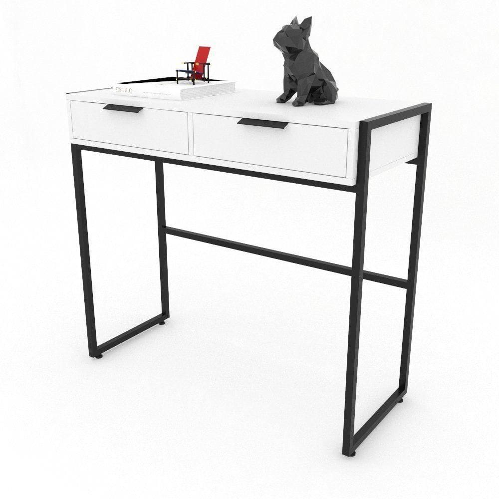 Aparador Industrial 2 Gavetas Metalon Preto Branco