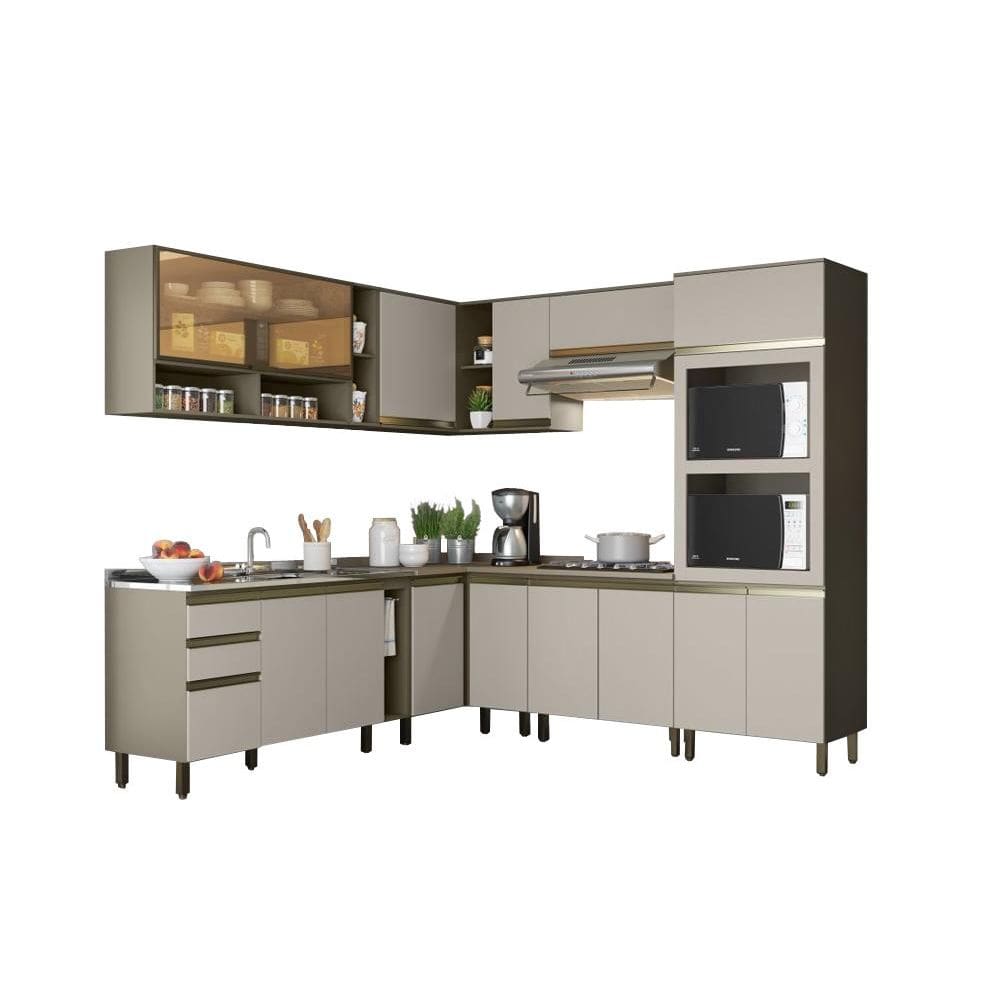 Cozinha Modulada Conect com 11 Peças Duna/Cristal - Henn