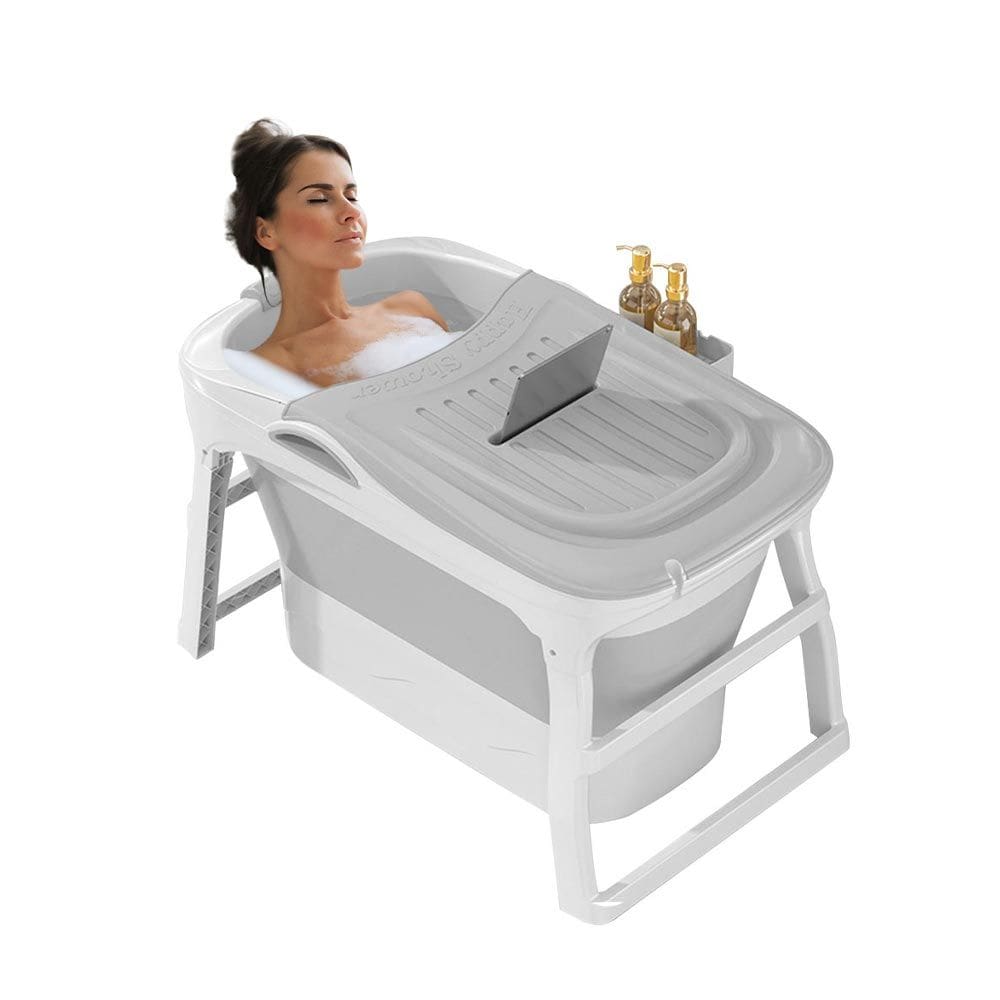 Banheira Ofurô Dobrável Portátil 210 Litros Adulto 112 Cm Vg+ Cinza