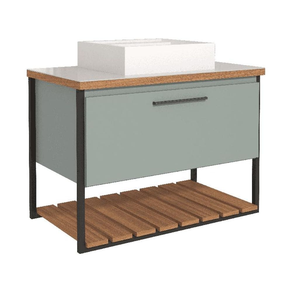 Gabinete de Banheiro Vitta com Cuba 80cm Pistache - MGM