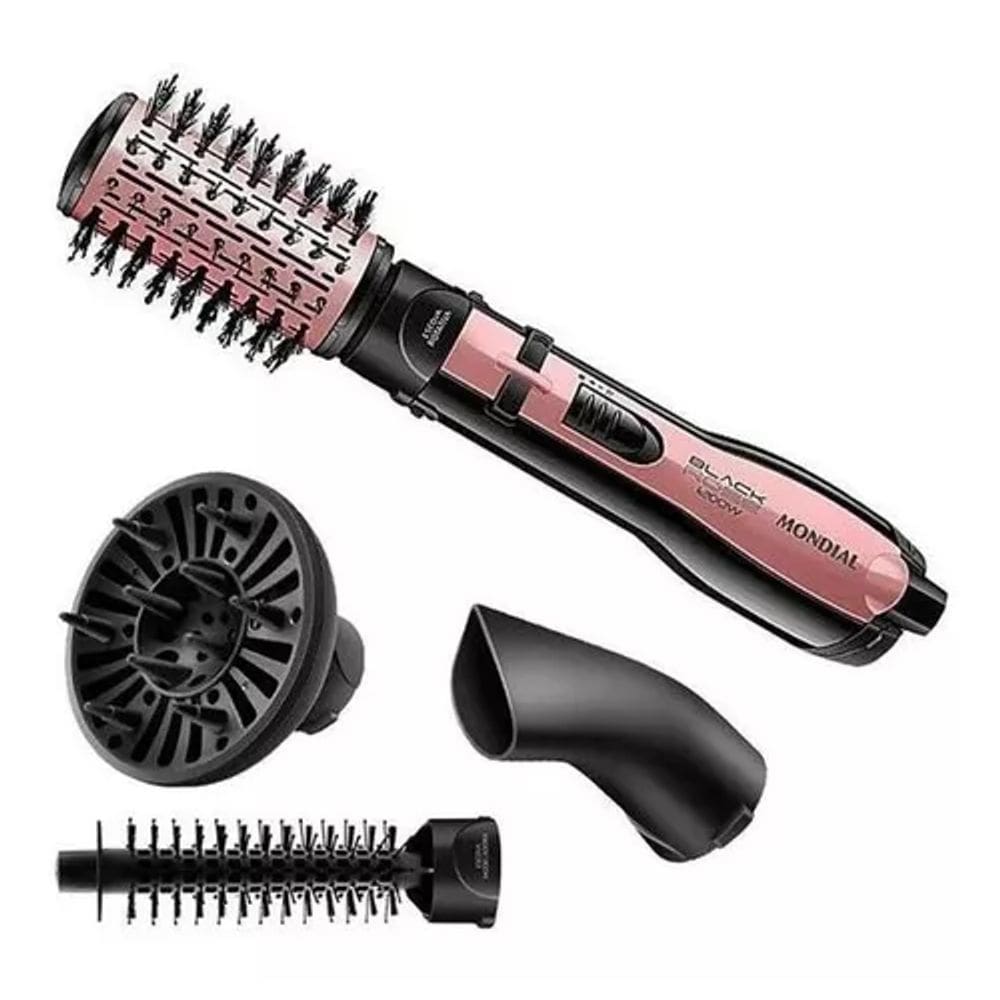 Escova Rotativa Mondial ER-10 1200W, Rose/Preto | 220V