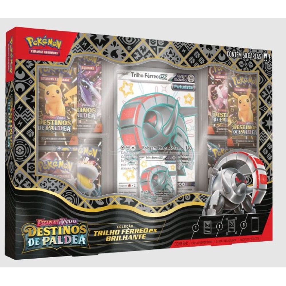 Cartas - Box Pokemon - Destinos De Paldea - Trilho Ferreo Ex Brilhante COPAG DA AMAZONIA