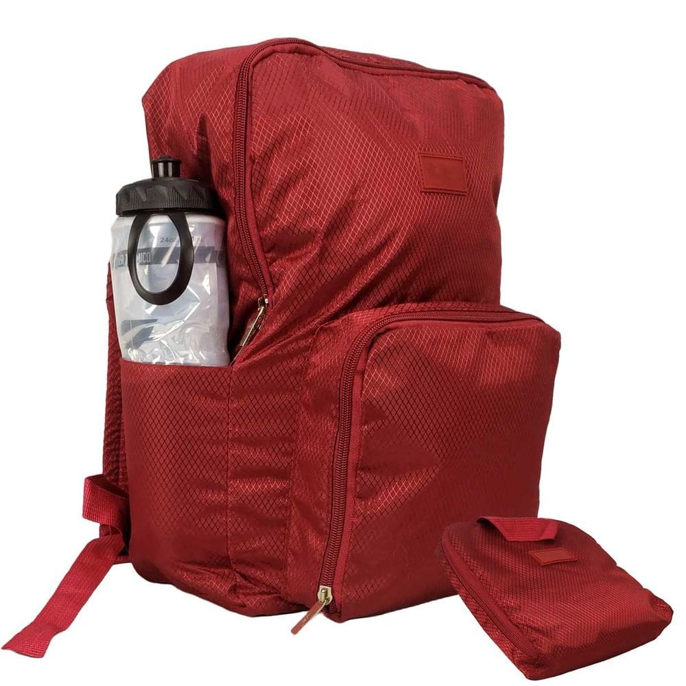 Mochila Escolar Viagem Bolsa Academia Unissex Dobrável Vinho CBRN18260