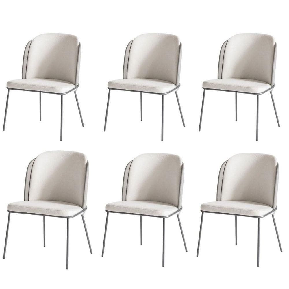 Kit 6 Cadeiras Tay Para Sala De Jantar Ou Espaço Gourmet-tecido-costas Linho 60-frente Linho 22