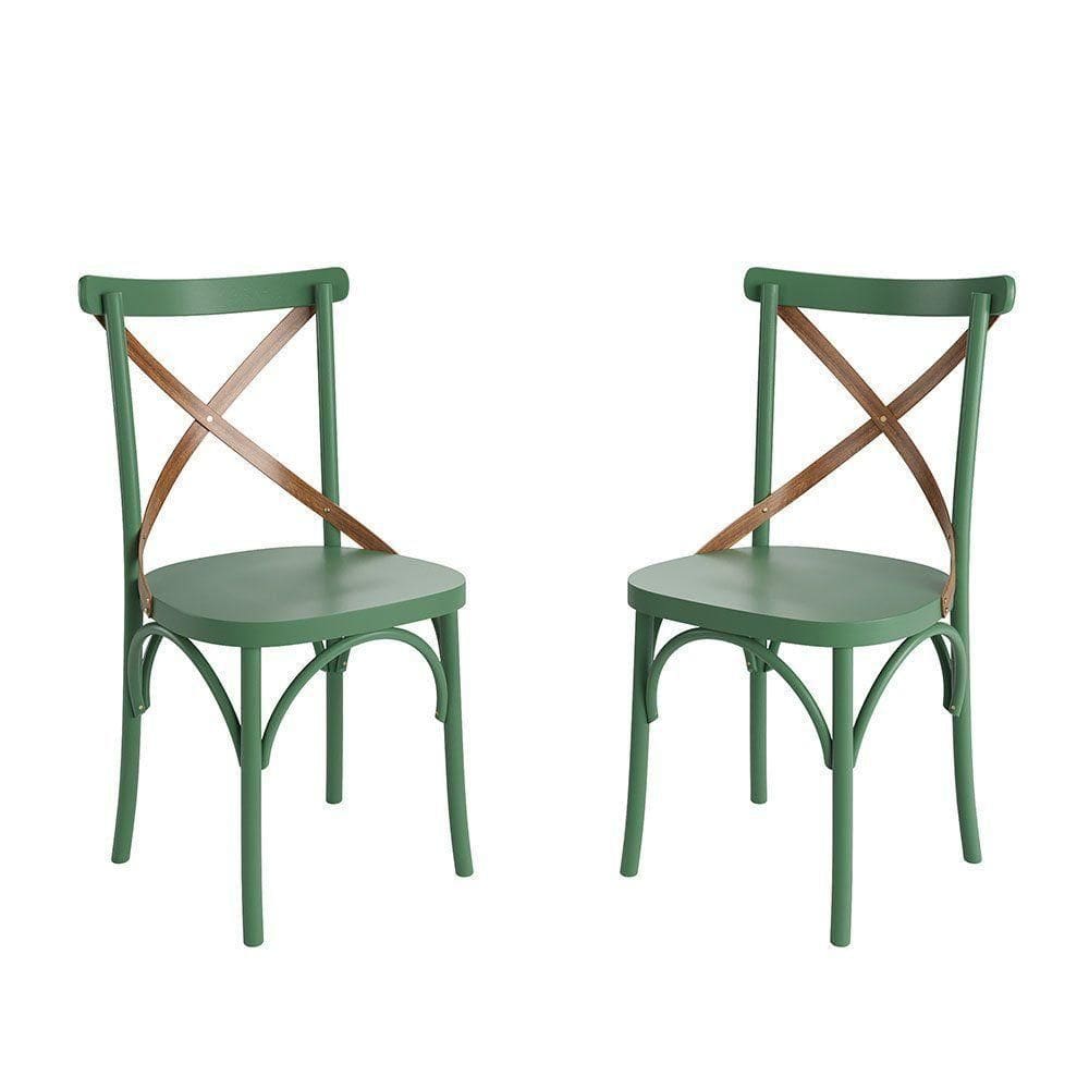 Conjunto 2 Cadeiras De Madeira Maciça Apaixone X Verde