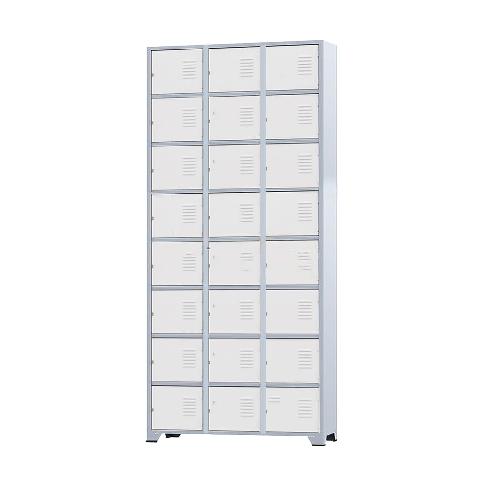 Armário Roupeiro De Aço 24 Portas Para Vestiário Academia Locker Branco com Chave