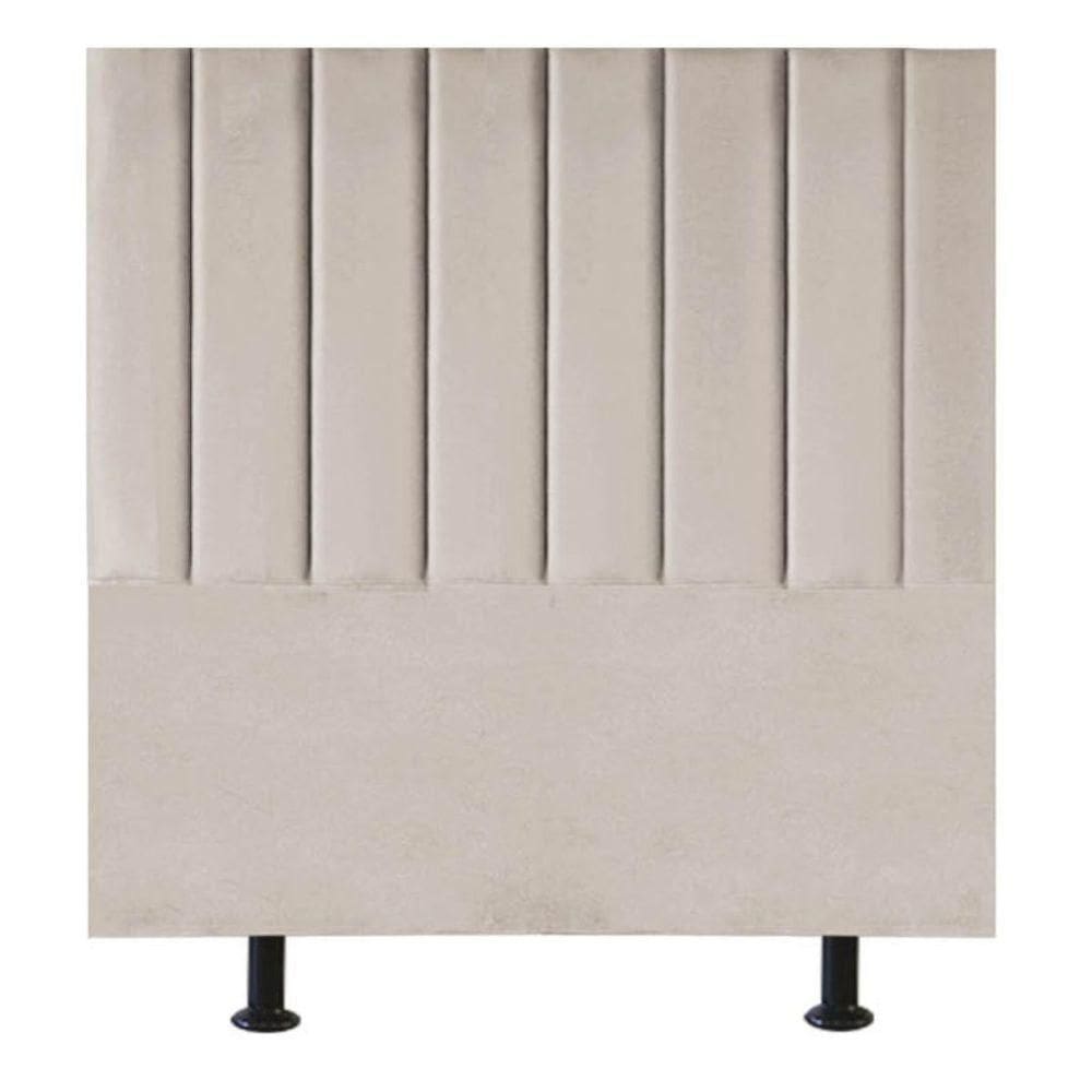 Cabeceira De Cama Solteiro Box 90 Cm Karla Suede Cor:bege
