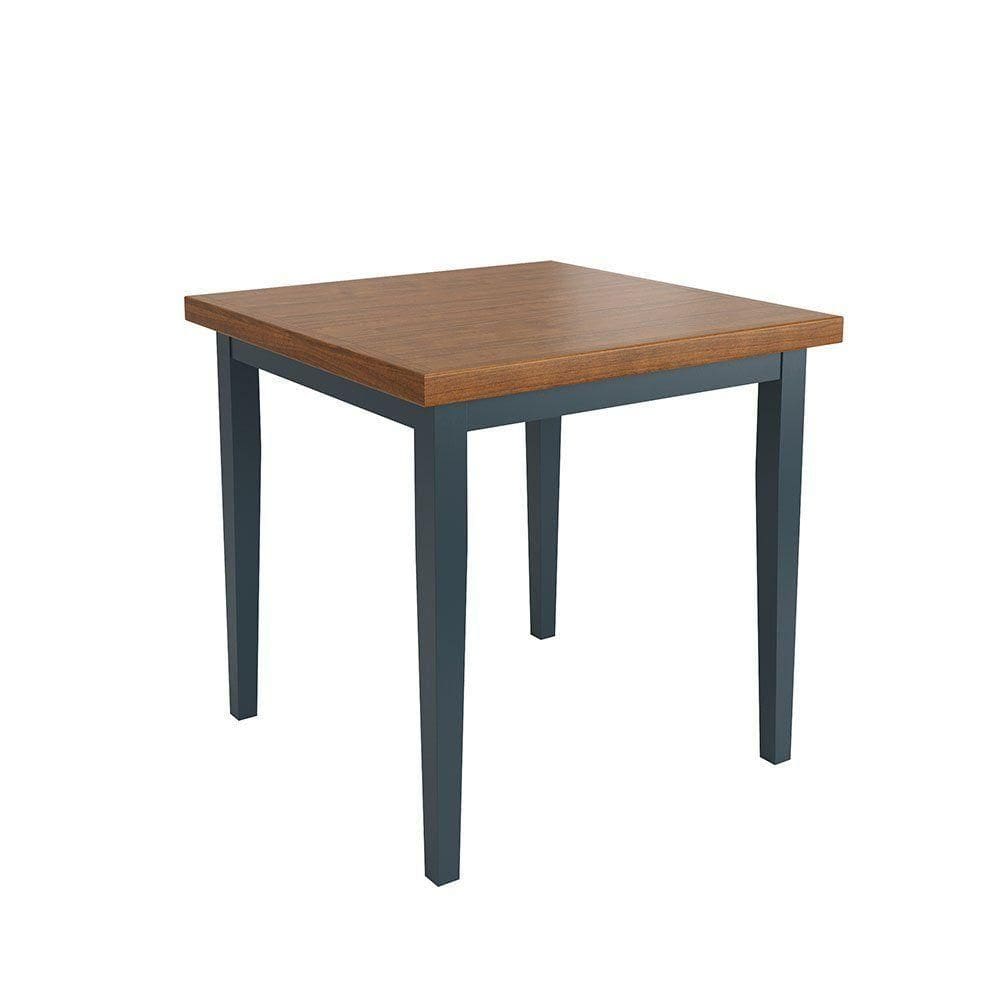 Mesa Colors Em Madeira Maciça Quadrada 4 Lugares - 80 X 80cm Azul Petróleo