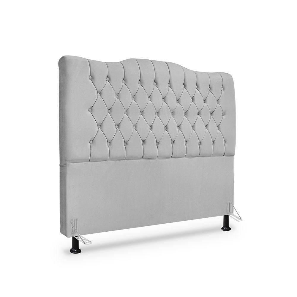 Cabeceira De Cama Box Queen 160cm Dunas - Veludo Cinza