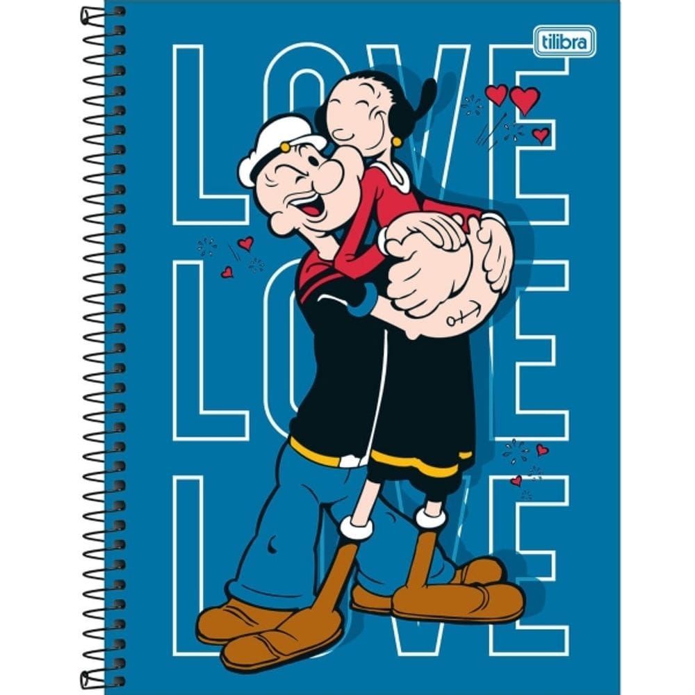Caderno Capa Dura Universitário 1 Matéria 80 Folhas Popeye Tilibra