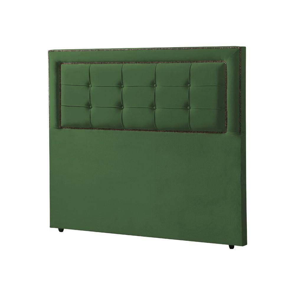 Cabeceira Queen Estofada Capitonê Grécia 160Cm Veludo Verde