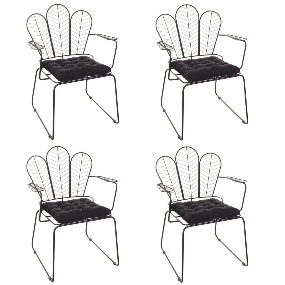 Conjunto com 4 Cadeiras para Sala de Estar Vegas Preto