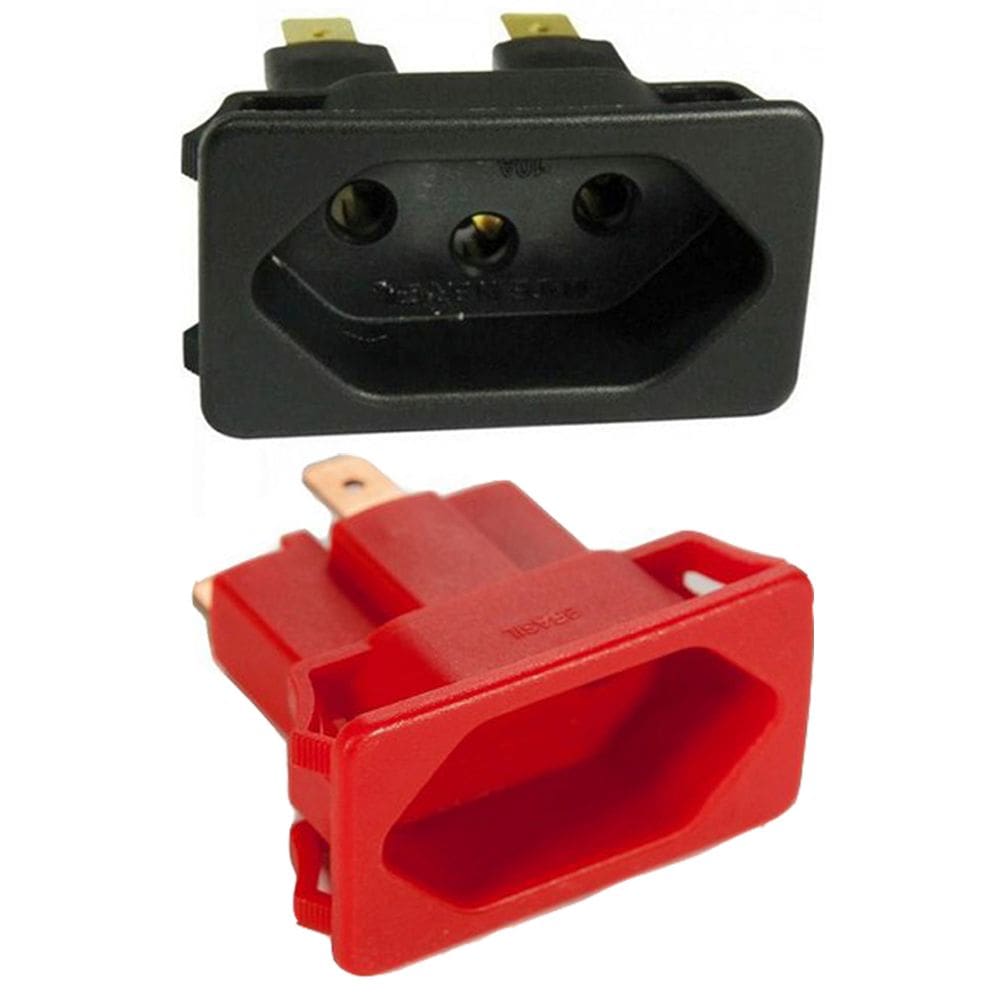 10 Tomada Embutir Fêmea 3 Pinos Tpa2-3 20a Preto Vermelho Móveis Painel Aparelhos Margirius