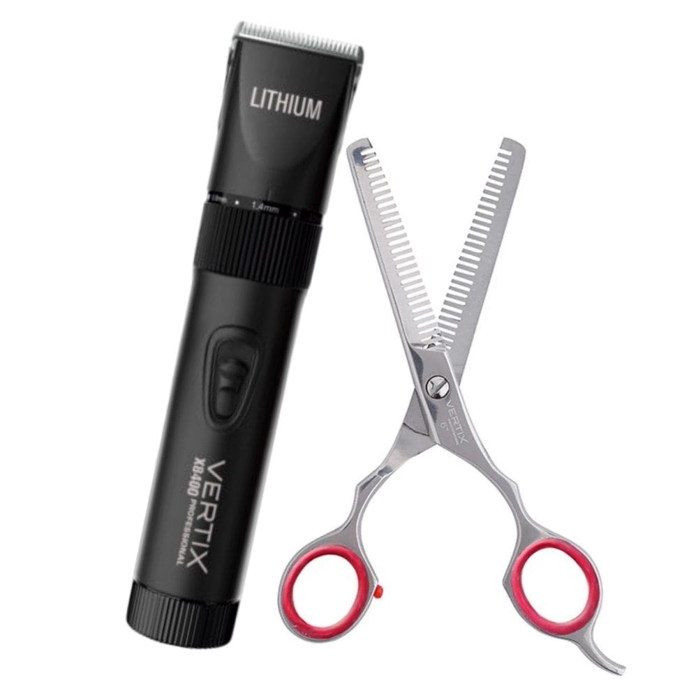 Máquina Corte X8400 Lithium + Tesoura Desbaste Vertix