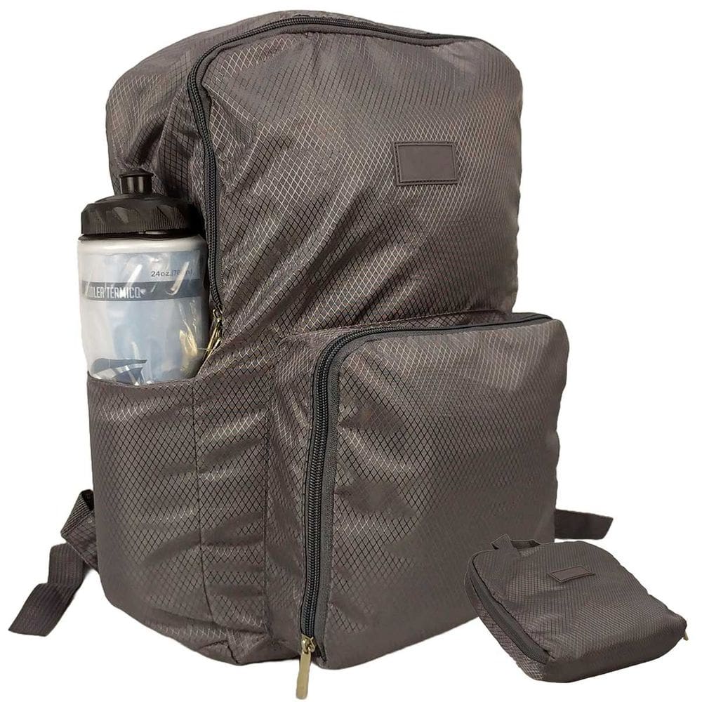 Mochila Escolar Viagem Bolsa Academia Unissex Dobrável Cinza CBRN18239