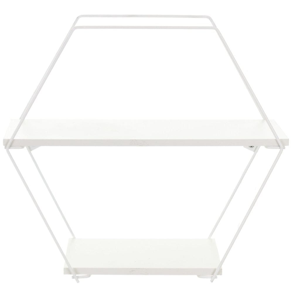 Prateleira Decorativa Geometrica Hexagonal Branco