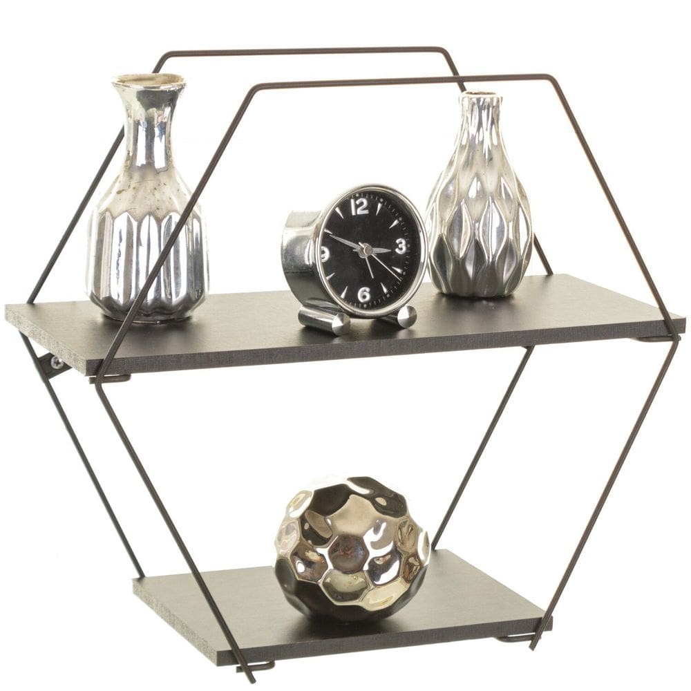 Prateleira Geometrica Hexagonal Preto