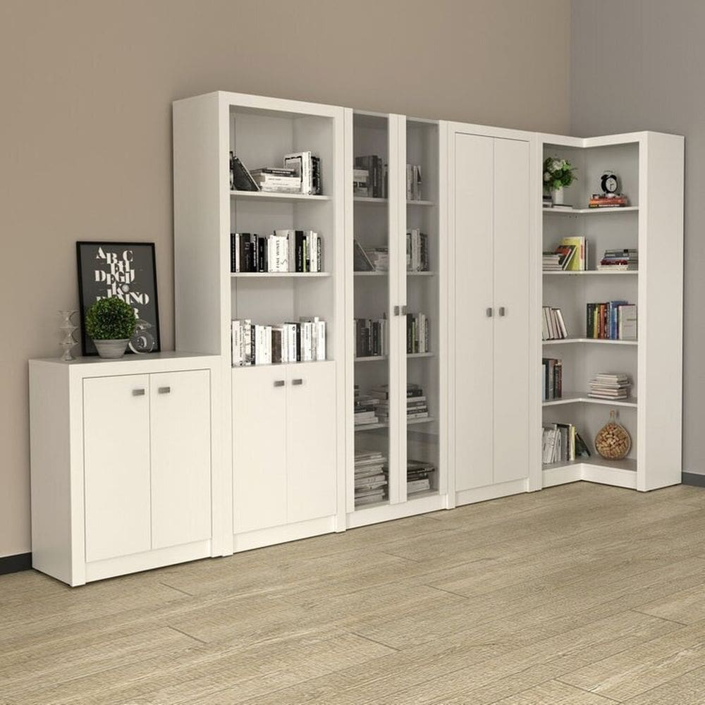 Kit 5 Armários Multiuso de Escritório Branco