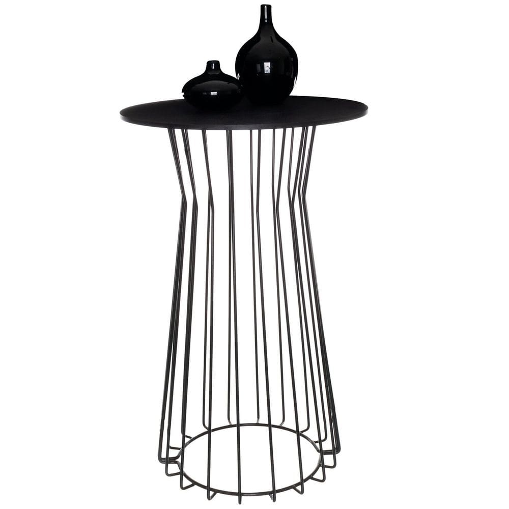 Mesa Lateral Decorativa Cônica Preto/Preto