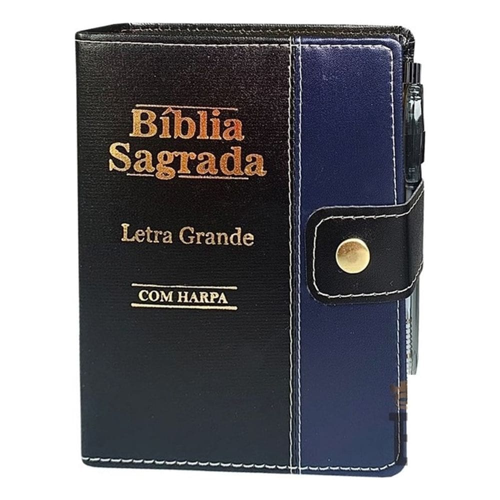 Bíblia Pentecostal Assembleia Batista Sagrada Letra Grande - 16x12cm Botão Bolsa - Harpa Índice Evangélica