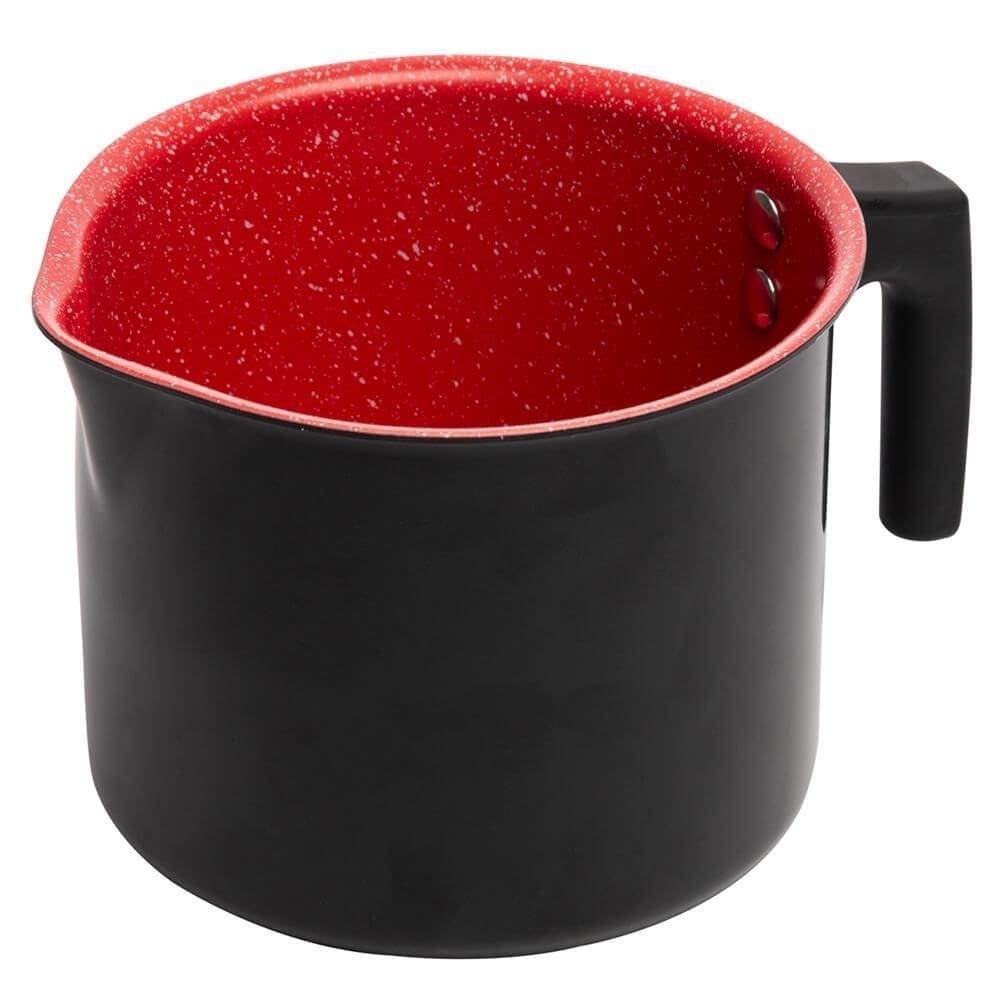 Leiteira de Indução Revestimento Antiaderente Cerâmica Preto e Vermelho 1,7L - Lyor