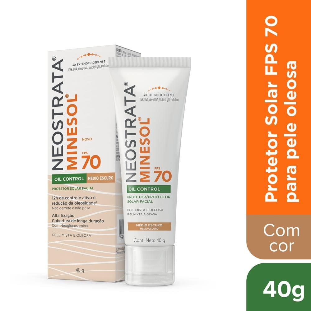 Protetor Solar Facial Neostrata Minesol Oil Control Médio Escuro FPS70 40g