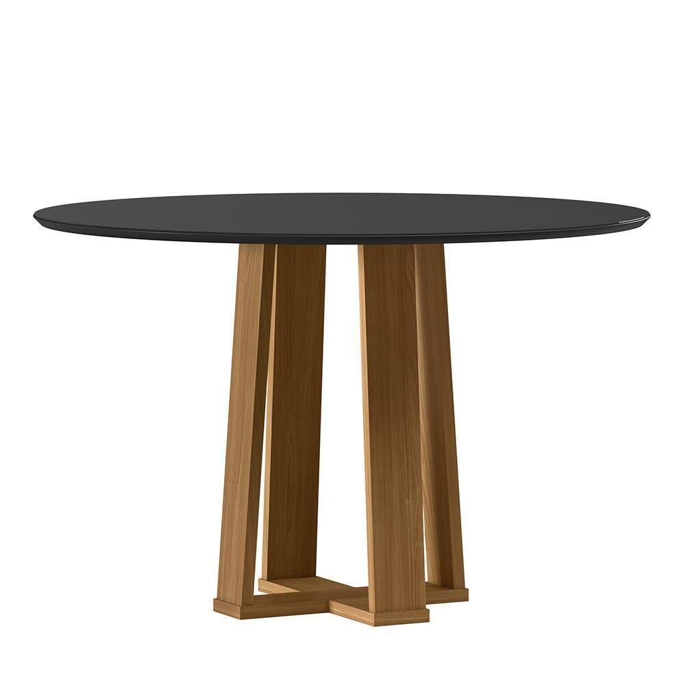 Mesa de Jantar Isabela 120x120 Tampo em MDF com Vidro - New Ceval