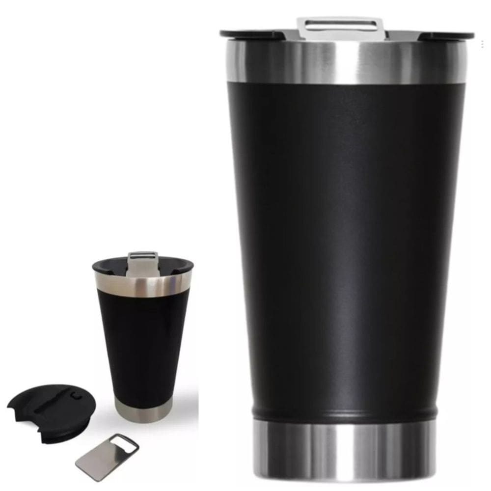 Cerveja Café Em Inox Com Tampa E Abridor Chopp