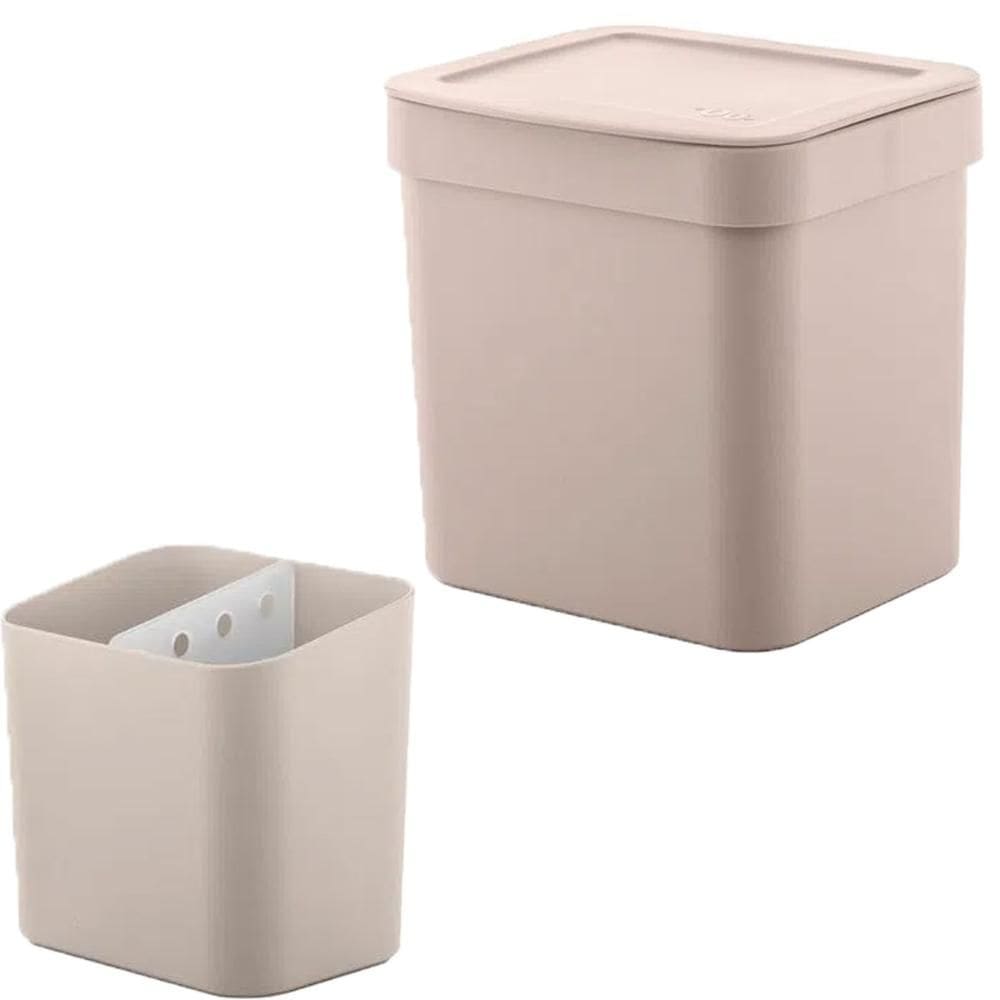 Lixeira 2,5l Trium Ou Compacta Tampa Porta Talheres Organiza