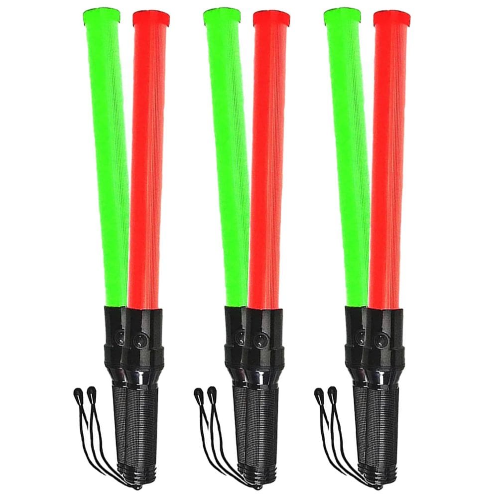Bastao Sinalizador 2 Cores Led Kit 3 Unidades Fluorescente Lanterna Fiscalizaçao Estacionamento Sinalizaçao Obra Transito Segurança Emergencia