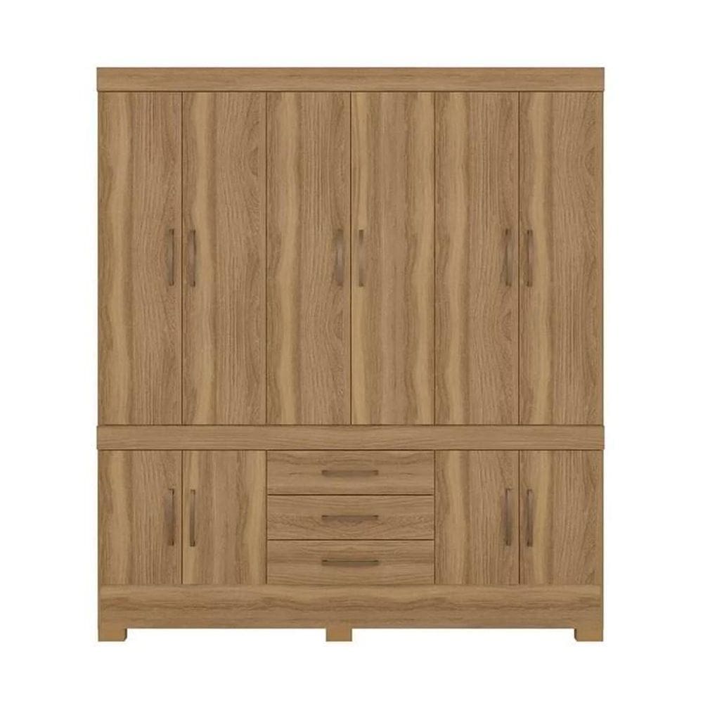Guarda Roupa Casal 10 Portas 3 Gavetas New Murano Amêndola