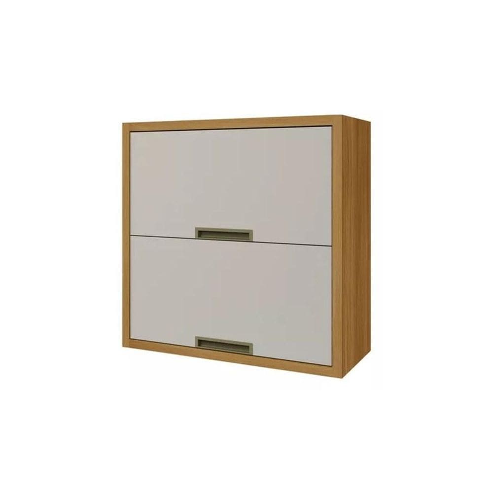 Armário Aéreo 2 Portas Imperatriz Freijó e Off White 80cm