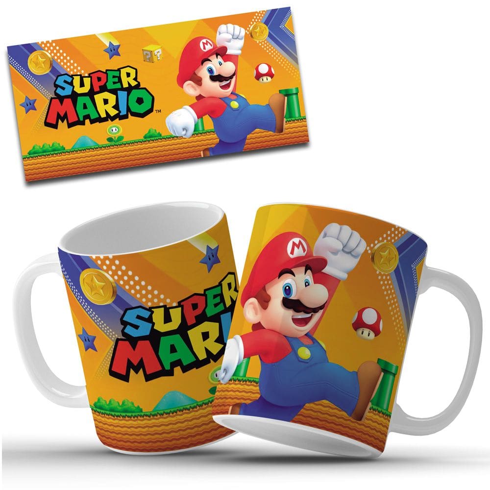 Caneca Gamer Personalizada Do Super Mario Decoração