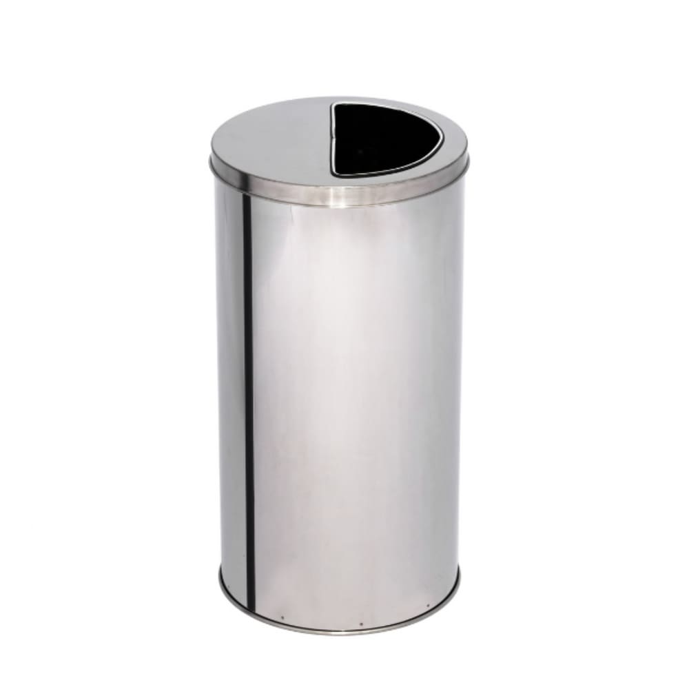 Lixeira de Inox 100L com Aro Meia Lua