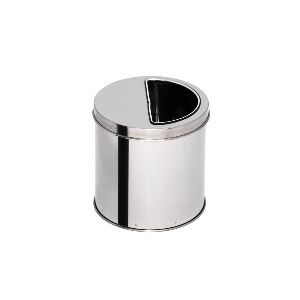 Lixeira de Inox 15L com Aro Meia Lua