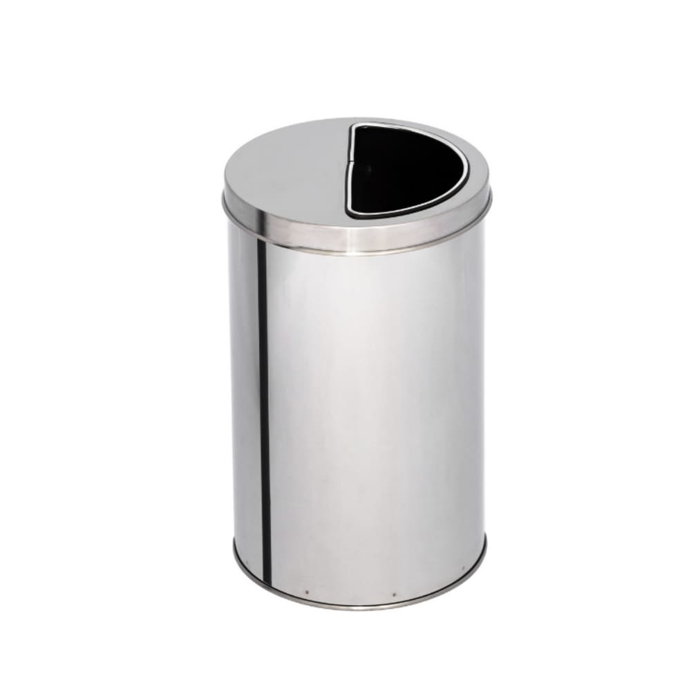 Lixeira de Inox 20L com Aro Meia Lua