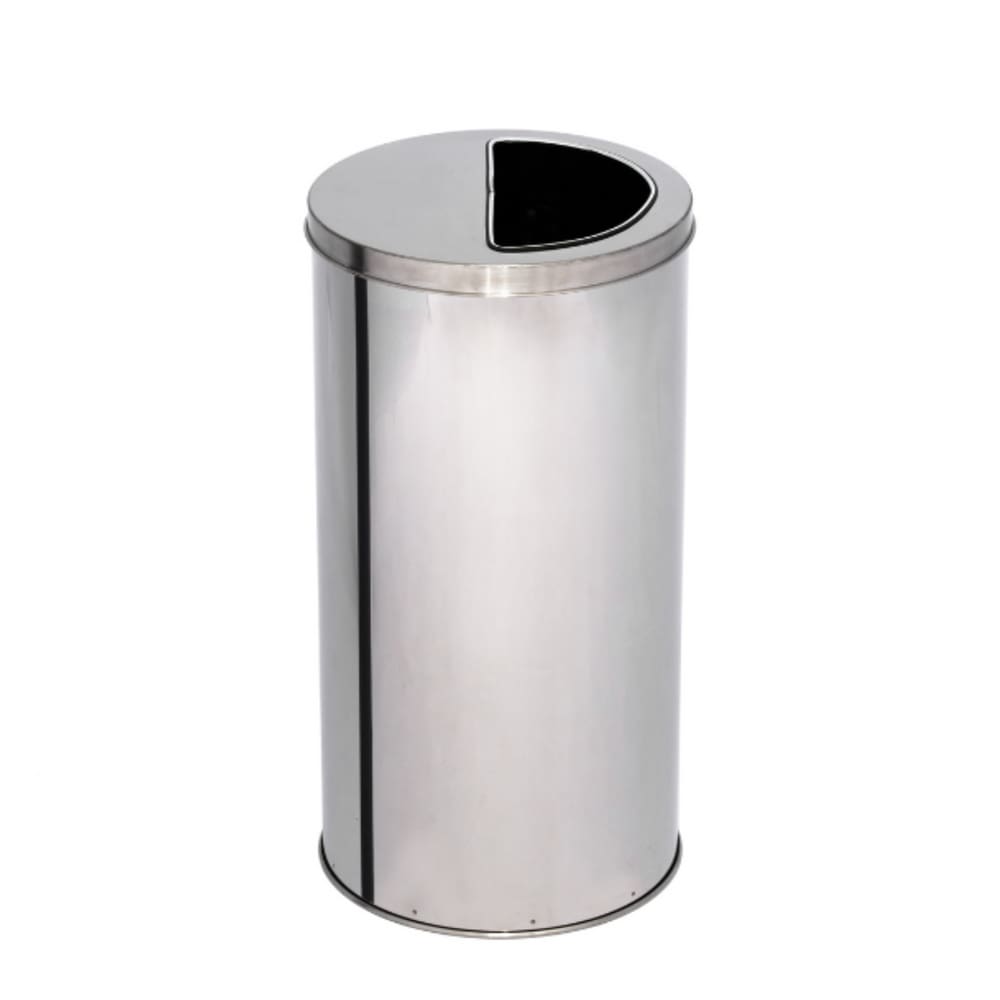 Lixeira de Inox 30L com Aro Meia Lua