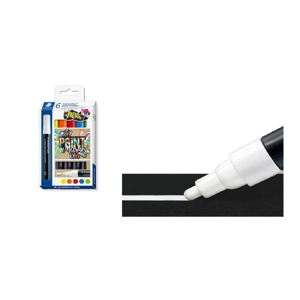 Caneta TIPO POSCA LUMOCOLOR Ponta redonda 6 Cores STAEDTLER