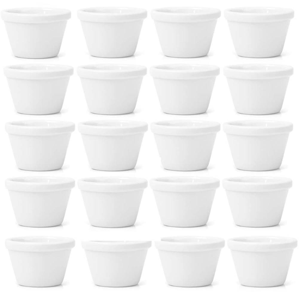 Kit 20 Ramekins Melamina 50ml Branco Porta Molhos Aperitivos Restaurante