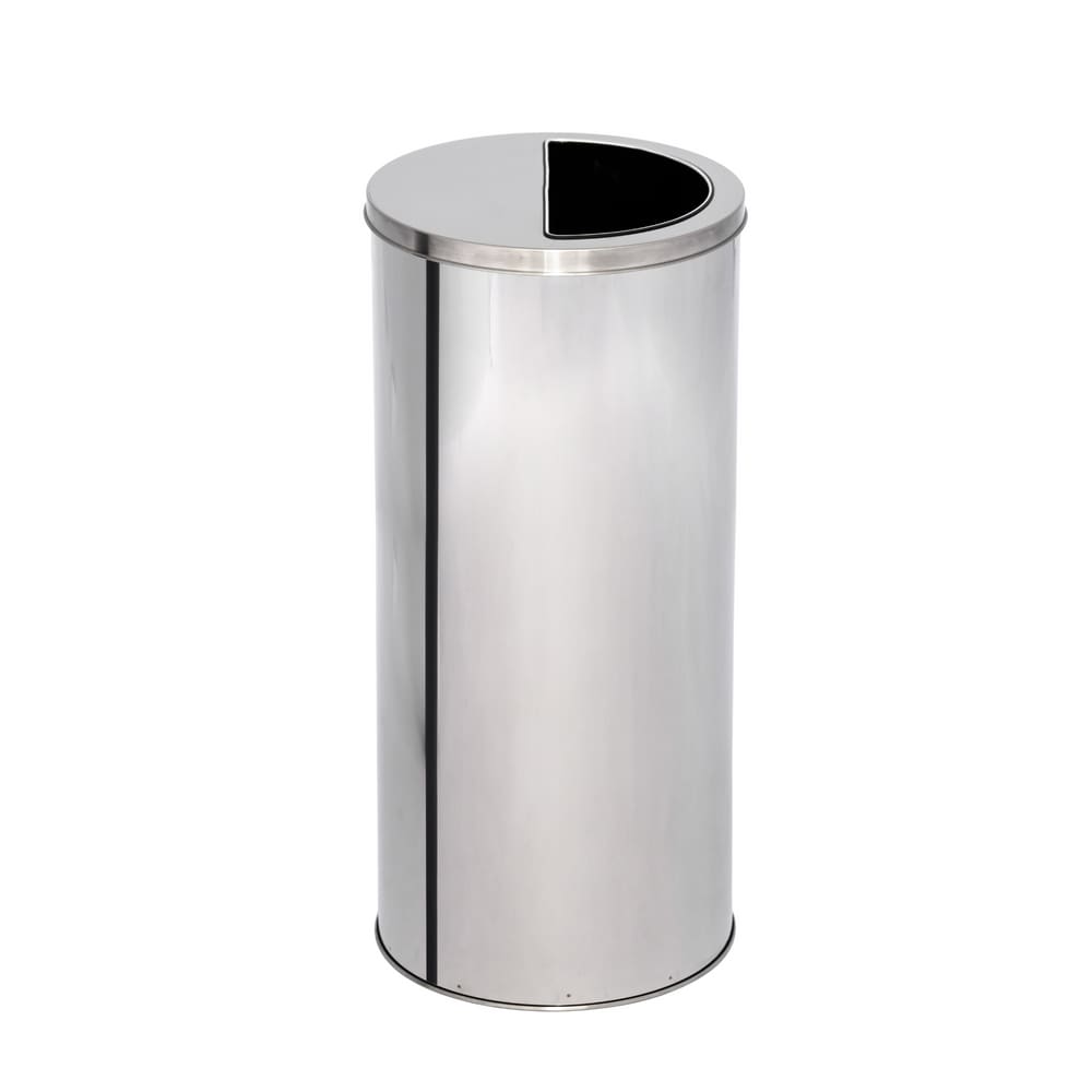 Lixeira de Inox 95L com Aro Meia Lua