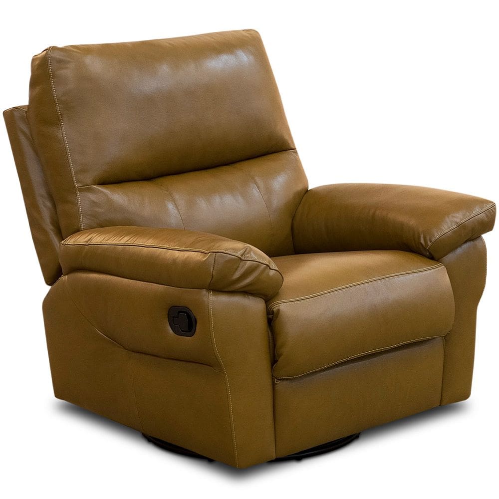 Poltrona do Papai Reclinável e Giratória Oliver D06 Couríssimo Whisky - Lyam Decor