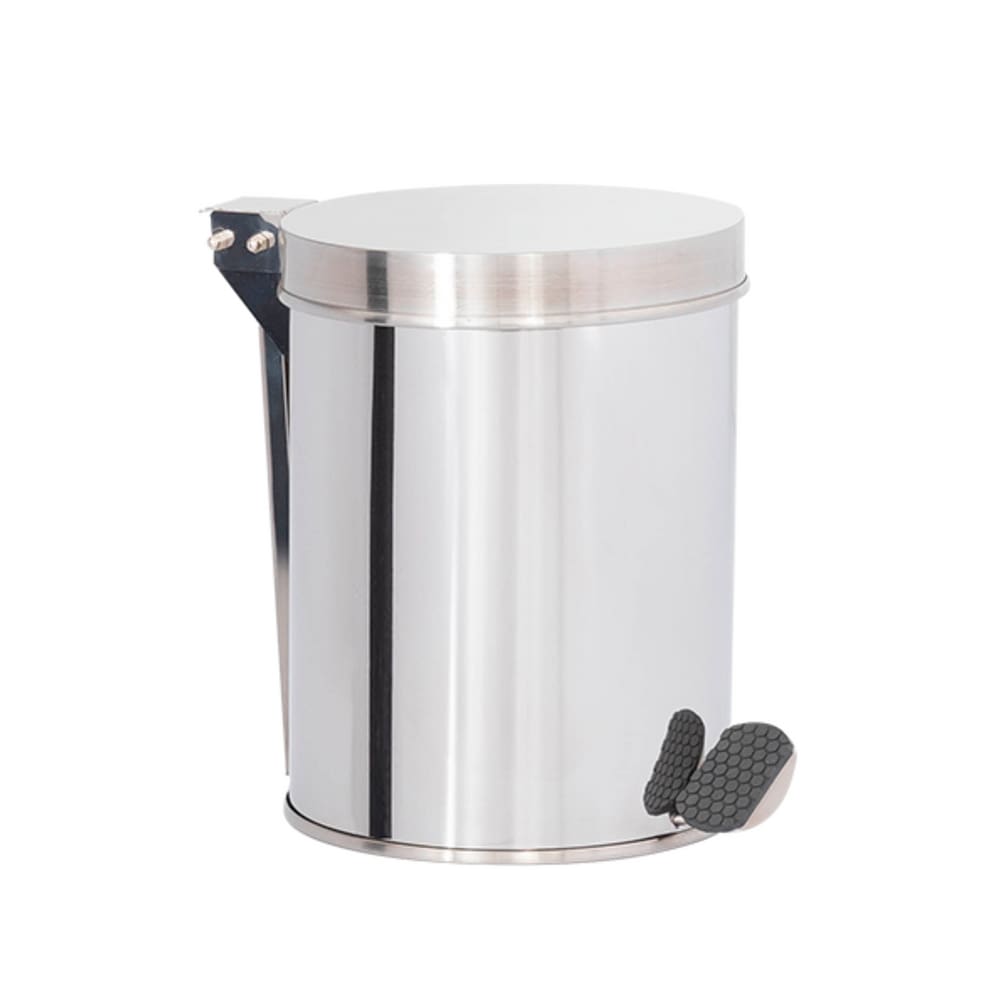 Lixeira 10L Pedal Redonda em Aço Inox