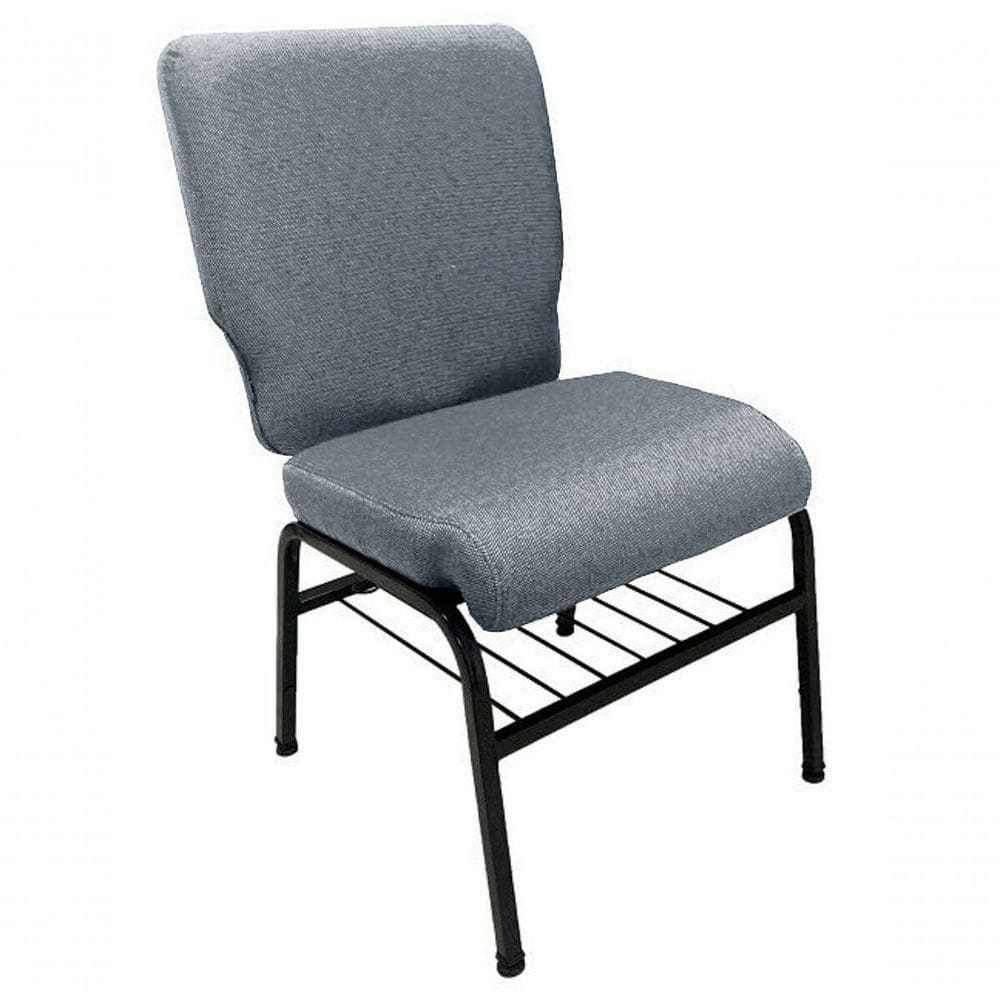 01 Cadeira Para Igrejas C/ Porta Biblía E Porta Cálice Cinza