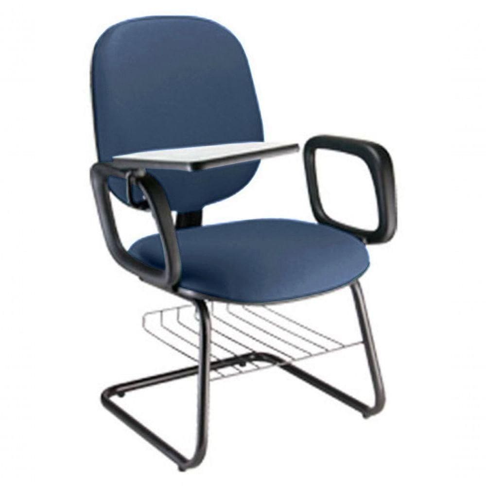 Cadeira Universitária Com Prancheta Para Escolas Linha Uno Azul