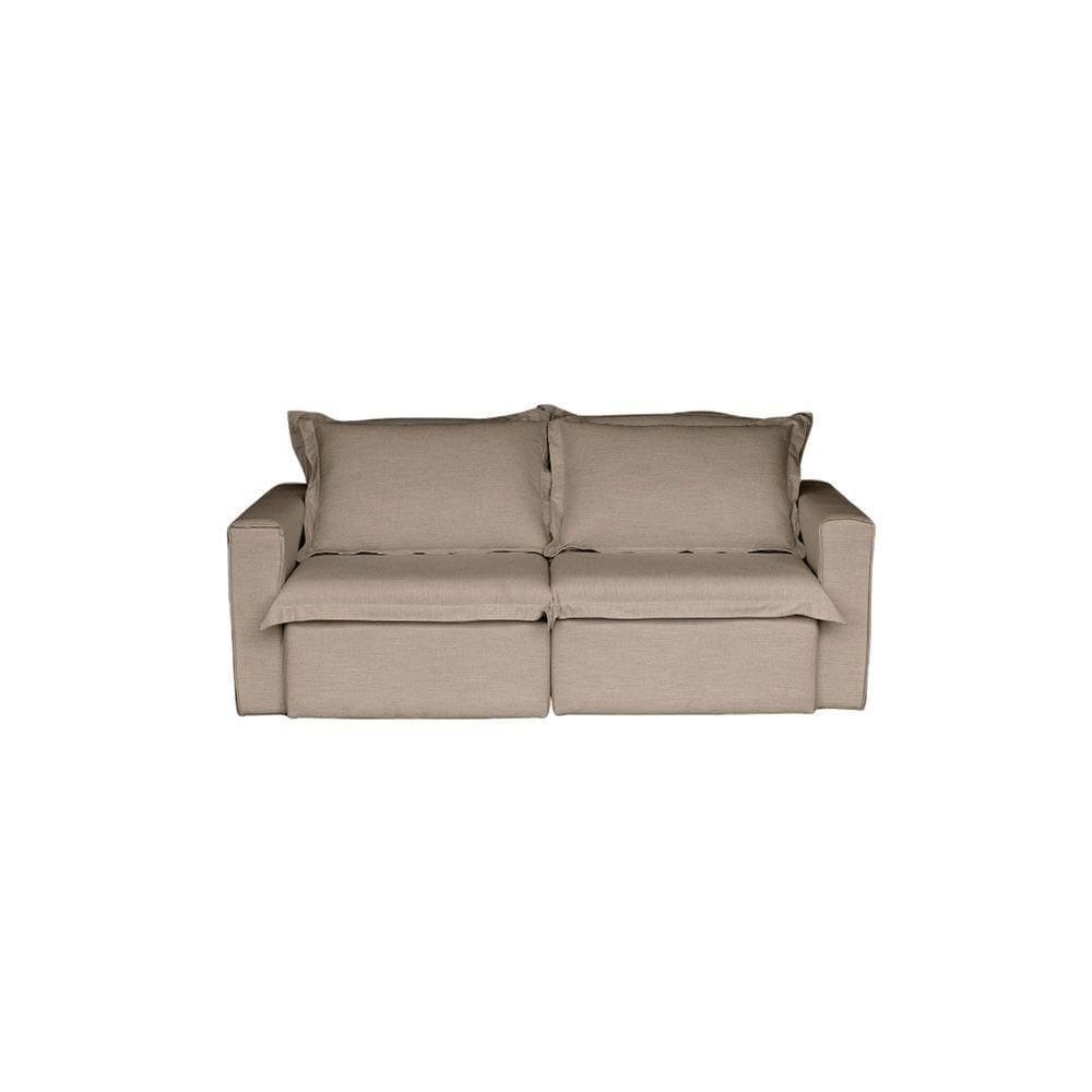 Sofá Cama Casal Retrátil E Reclinável Em Linho Sofatec Bronze