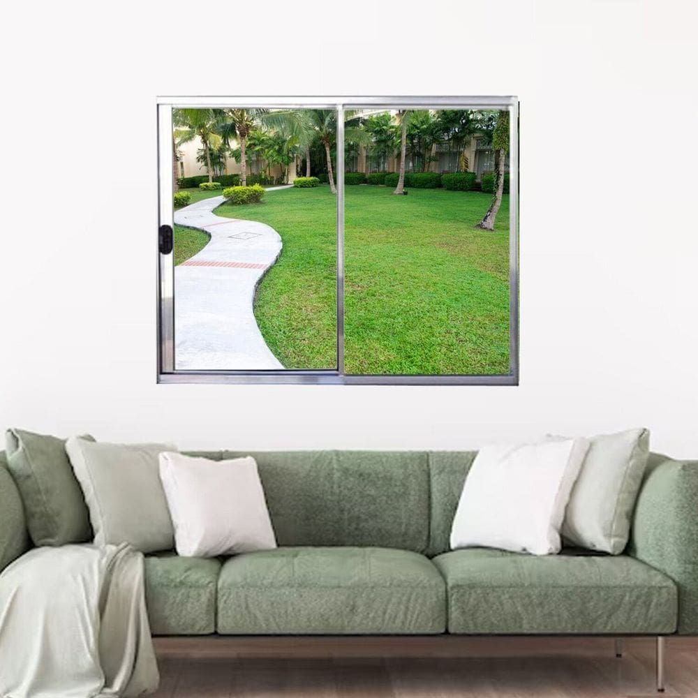 Janela Vitrô de Alumínio 2 Folhas 100 x 150cm Linha Modular Cinza