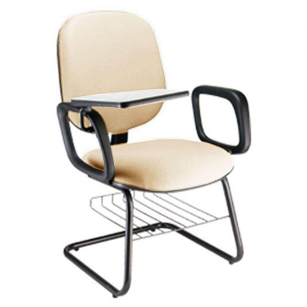 Cadeira Universitária Com Prancheta Para Escolas Linha Uno Bege