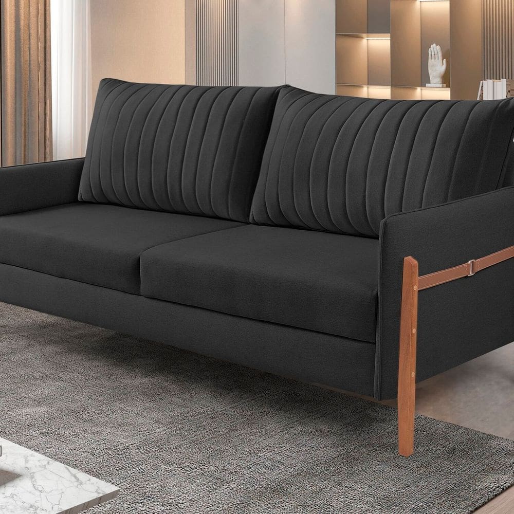 Sofá 2 Lugares Living Orion Design Ergonômico Preto